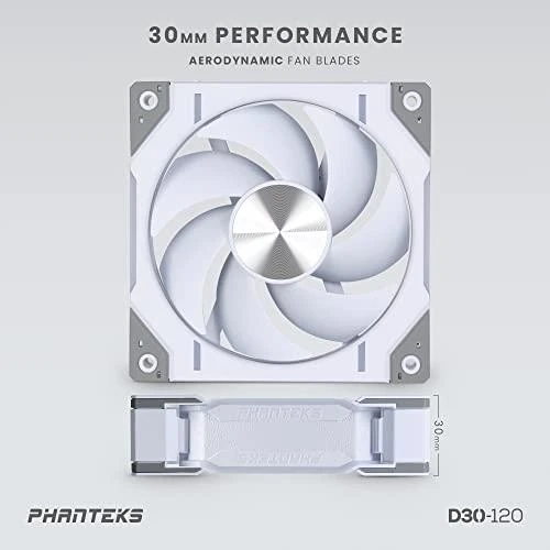 PHANTEKS D30 PWM reguliarus oro srautas D-RGB, 3 pakuotės - 120 mm, balta