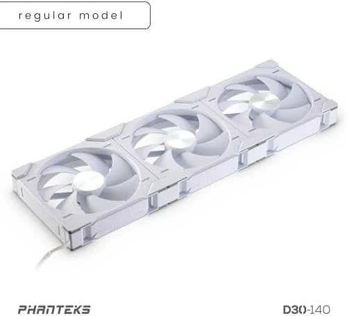 Phanteks D30 140mm balti ventiliatoriai, 3-pack komplektas
