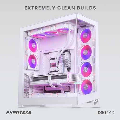 Phanteks D30 PWM Regular Airflow, D-RGB korpuso ventiliatorius, 3-pack – 140mm, baltos spalvos