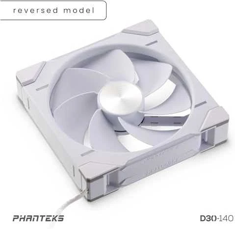 Phanteks D30 PWM Reverse Airflow, D-RGB korpuso ventiliatorius- 140mm, baltos spalvos