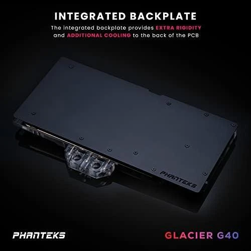 PHANTEKS Glacier G40 RTX 4090 vandens blokas su galine plokšte, skirtas MSI, D-RGB & juodas