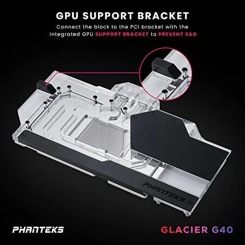 PHANTEKS Glacier G40 RTX 4090 vandens blokas su galine plokšte, skirtas MSI, D-RGB & juodas