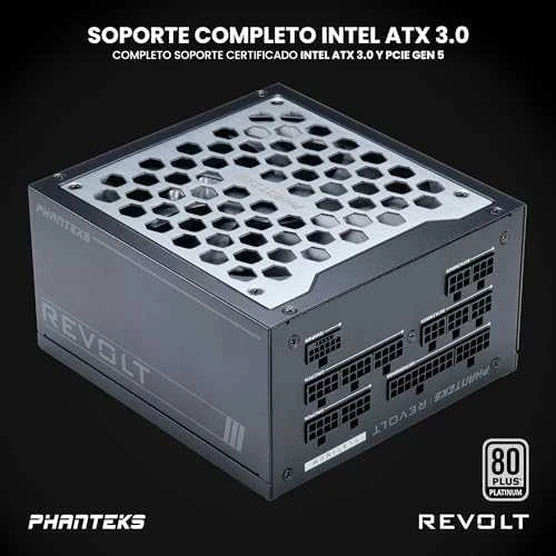 Phanteks Revolt 1600W Titanium, ATX 3.0, PCIe 5.0, fully modular - 1600 Watt, juodos spalvos