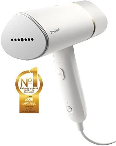 Philips 3000 serijos rankinis garintuvas STH3020/10 Kompaktiškas ir sulankstomas Paruoštas naudoti per ~30 sekundžių 1000W, iki 20g/min. Nereikia lyginimo lentos
