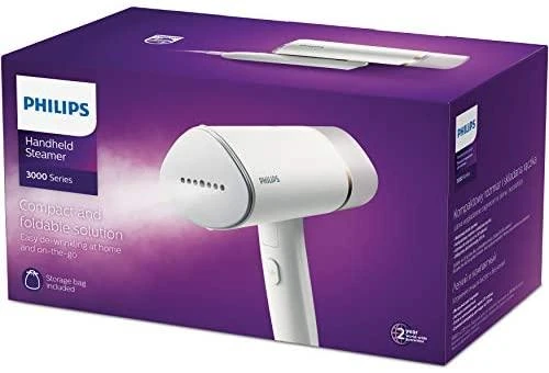 Philips 3000 serijos rankinis garintuvas STH3020/10 Kompaktiškas ir sulankstomas Paruoštas naudoti per ~30 sekundžių 1000W, iki 20g/min. Nereikia lyginimo lentos