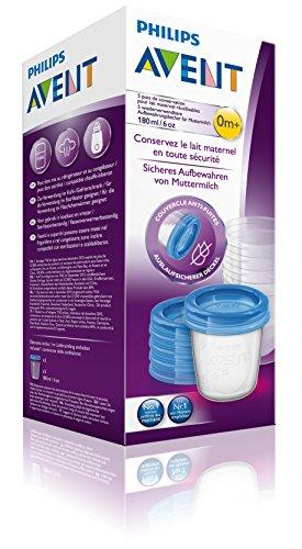 „Philips Avent“ – motinos pieno laikymo puodelis, 180 ml / 6 uncijos, 5 vnt.