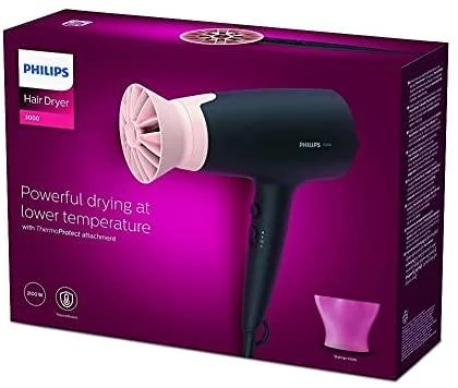 Plaukų džiovintuvas Philips 3000 serija BHD350/10, Juodos/Rausvos spalvos