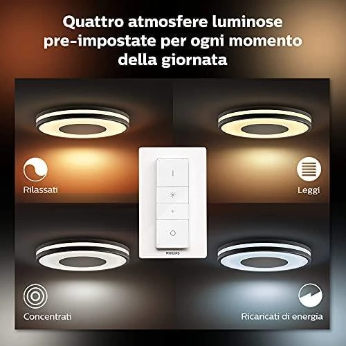 Lubinis šviestuvas Philips Hue Be baltos atmosferos išmanusis lubų šviestuvas, juodas