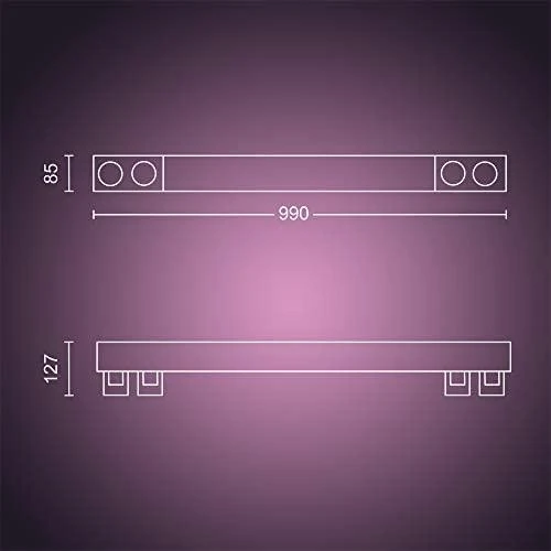 Lubinis šviestuvas Philips Hue Centris 4 taškų juoda specialios formos BT lubinė lempa