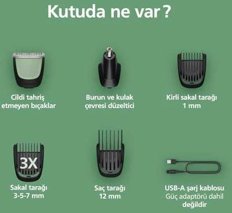 Plaukų, barzdos ir nosies plaukų kirpimo mašinėlė - barzdaskirpė Philips MG3920/15