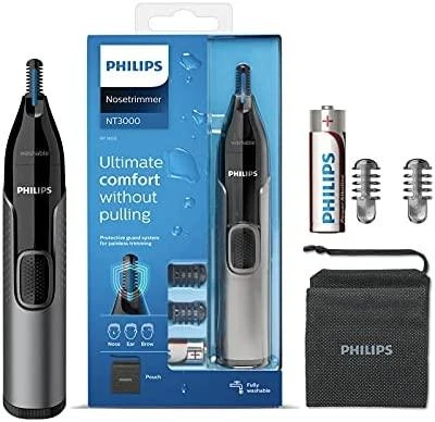 Philips series 3000 Patogi nosies, ausų ir antakių kirpimo mašinėlė NT3650/16 100 % atspari vandeniui, dvipusė apsaugos sistema