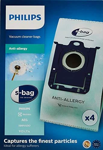 Philips s-bag Dulkių siurblių maišeliai FC8022/04 4 x dulkių maišeliai Vienas standartas tinka visiems Antialerginiam filtravimui