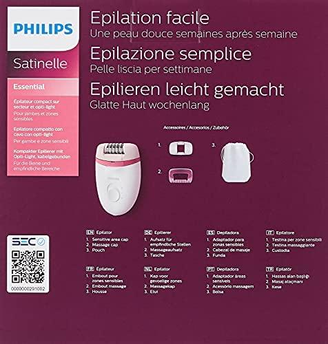 Philips Satinelle Essential Kompaktiškas laidinis epiliatorius BRE255/00