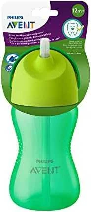 Philips AVENT 12+ mėn. puodelis su šiaudeliu 300 ml, žalias