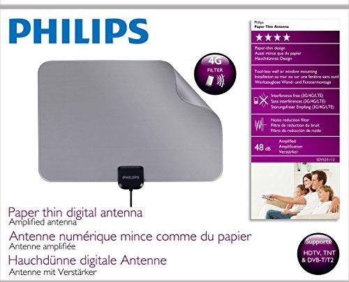 PHILIPS SDV5231/12 televizoriaus antena PHILIPS popierinė plona vidinė 48DB HDTV/UHF