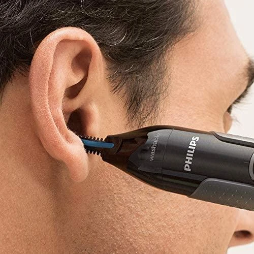 Philips series 3000 Patogi nosies, ausų ir antakių kirpimo mašinėlė NT3650/16 100 % atspari vandeniui, dvipusė apsaugos sistema