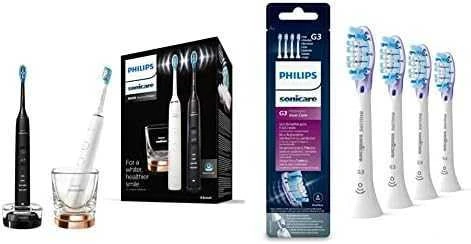 Elektriniai dantų šepetėliai Philips Sonicare DiamondClean 9000, HX9914/57, 2 vnt. (juodas ir baltas)