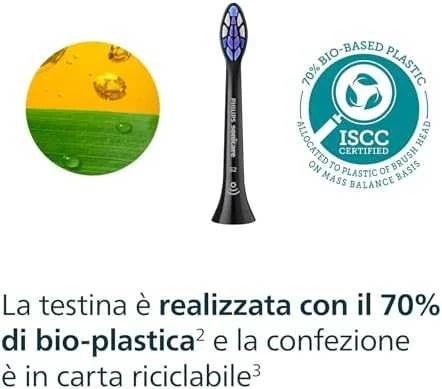 6 dalių šepetėlių galvučių pakuotė Philips Sonicare Sensitive HX6056/88, juodos spalvos