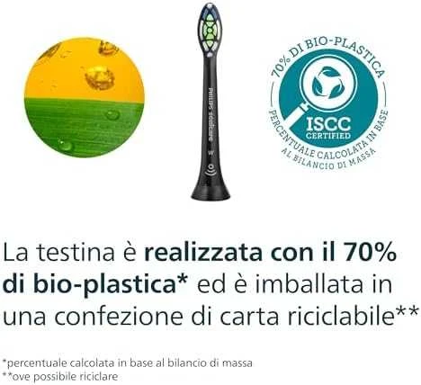 8 dalių šepetėlių galvučių pakuotė Philips Sonicare Optimal White HX6068/88, Juodos spalvos