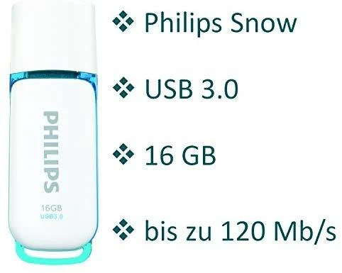 Philips USB 3.0 16GB Snow Edition Ocean Mėlyna