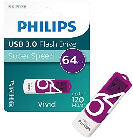 ATMINTINĖ Philips USB 3.0 64GB Vivid Edition Magic Violetinė
