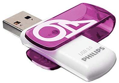 ATMINTINĖ Philips USB 3.0 64GB Vivid Edition Magic Violetinė