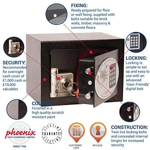 Phoenix Safe Phoenix Seifas Phoenix Seifas Seifas Home – Biuro skaitmeninis užraktas (SS0721E)