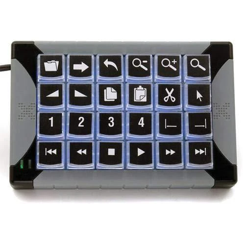 Klaviatūra P&I Engineering XK-24, Laidinis, USB, Juoda, Pilka