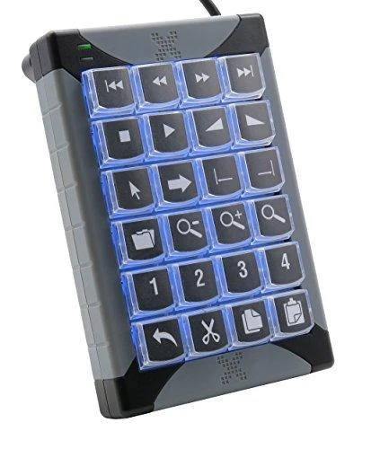 Klaviatūra P&I Engineering XK-24, Laidinis, USB, Juoda, Pilka