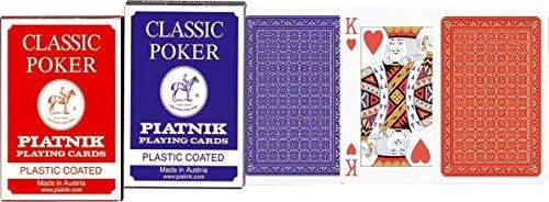 Piatnik klasikinės pokerio kortos 2 kaladės, raudona/mėlyna