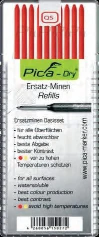 Grafitinės šerdys PICA raudonos 2,8mm, 10vnt.