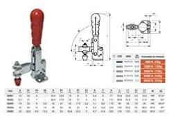Piher Vertikalus svirtinis spaustuvas M5, 19mm, max 450N