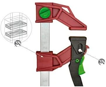 Greitos fiksacijos spaustuvas PAL plastikinis, 16cm*8, max 120kg PIHER