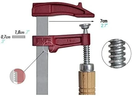 Piher Spaustuvai MM 20cm, žiočių gylis 7cm, max 4000N, medine rankena
