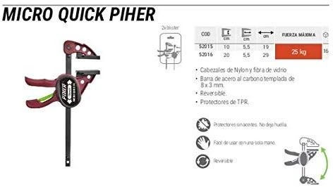 Greitos fiksacijos spaustuvai Piher Micro Quick, 2vnt kmpl, 10cm, max 25kg