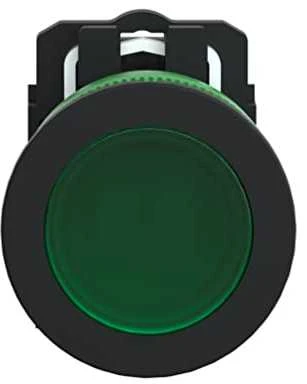 Schneider Electric Harmony XB5 Plokščias plastikinis mygtukas. žalia fi30 sklandžiai objektyvas integruotas LED 230…240 V AC XB5FVM3
