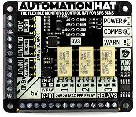 Pimoroni Automatinis Hat 3x relė + LED, Raspberry Pi išplėtimas