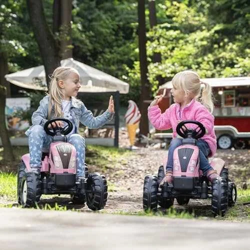 Vaikiškas pedalinis traktorius Falk Country Star 2056L, su priekaba, rožinis
