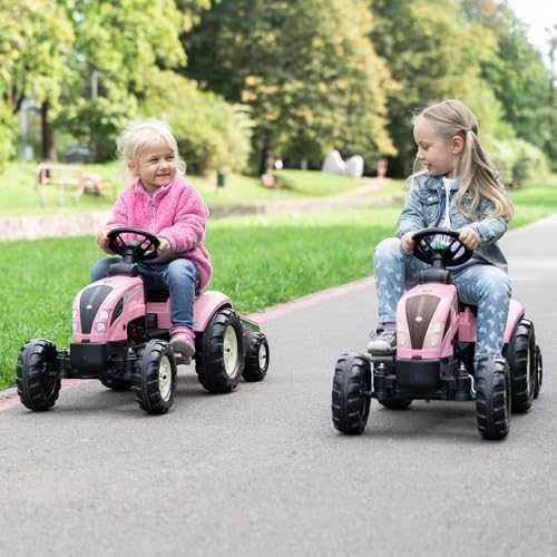 Vaikiškas pedalinis traktorius Falk Country Star 2056L, su priekaba, rožinis