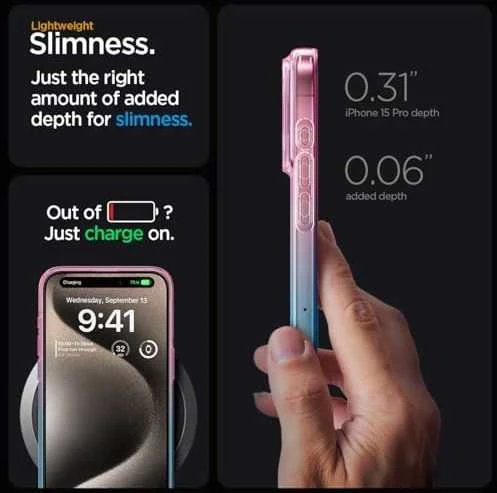 Dėklas SPIGEN LIQUID CRYSTAL IPHONE 15 PRO GRADATION Rožinis
