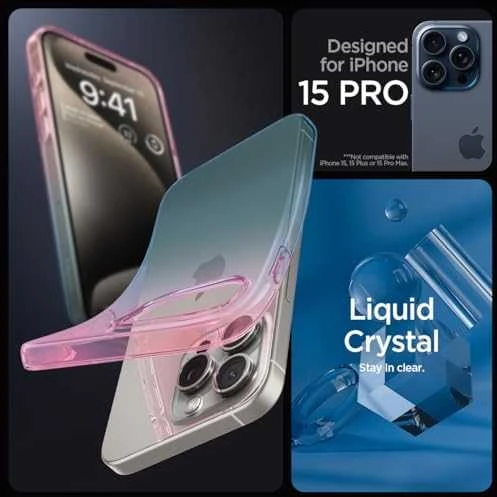 Dėklas SPIGEN LIQUID CRYSTAL IPHONE 15 PRO GRADATION Rožinis