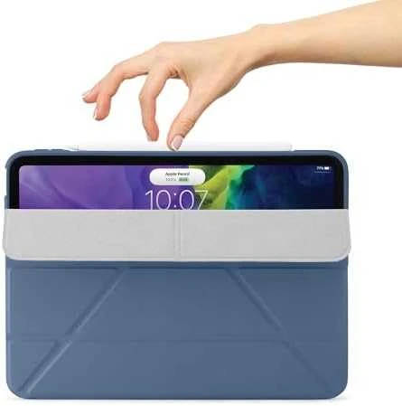 Pipetto planšetinio kompiuterio dėklas Pipetto Origami dėklas, skirtas iPad Air 4th Gen 10.9 – tamsiai mėlynas