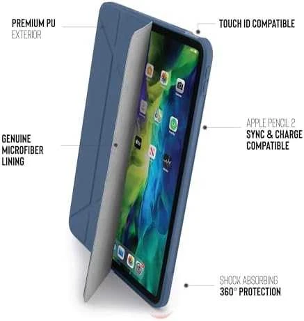 Pipetto planšetinio kompiuterio dėklas Pipetto Origami dėklas, skirtas iPad Air 4th Gen 10.9 – tamsiai mėlynas