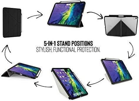 Pipetto iPad Air 10,9 colio (2020 m.) Origami No3 pieštuko dėklas – juodas