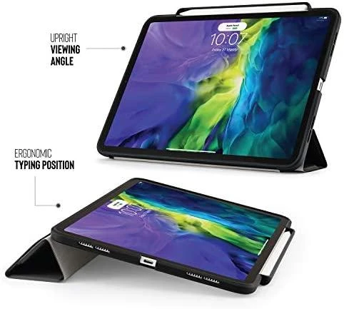 Pipetto iPad Air 10,9 colio (2020 m.) Origami No3 pieštuko dėklas – juodas