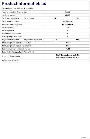 Pirelli Padangos P Zero 106 Y XL N0 (C A A 68dB)