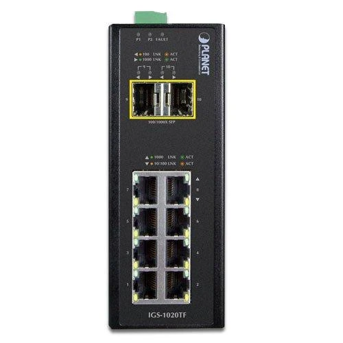Šakotuvas PLANET IGS-1020TF tinklo komutatorius Ne-valdomas Gigabit Ethernet (10/100/1000) Mėlyna