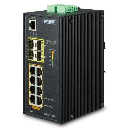 Šakotuvas Komutatorius Planet IP30 pramoninis L2+/L4 8 prievadų (IGS-5225-8P4S)