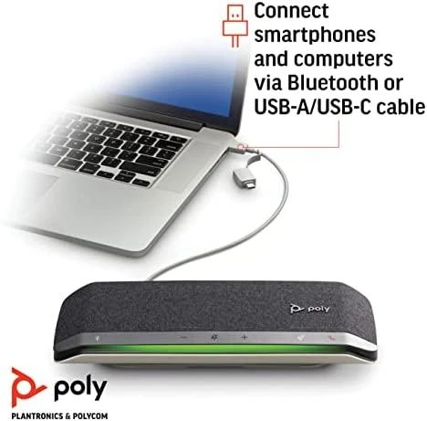 Kompiuterio kolonėlės „Poly Sync 40“ garsiakalbis, konferencijų sprendimas, „Bluetooth“, USB-A ir USB-C