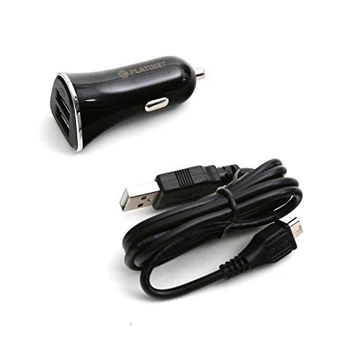 Platinet automobilinis pakrovėjas + laidas 3xUSB 5200mA, juodas (43721)